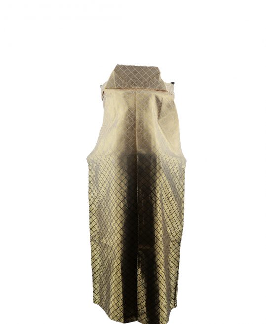 男性用袴単品レンタル(成人式・結婚式・卒業式)白黒ぼかし・金の菱文様[身長170cm]No.131